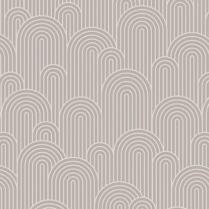 Embrace Your Curves – Peel and Stick Wallpaper Panel 16 x 24" in Taupe Arch Pattern