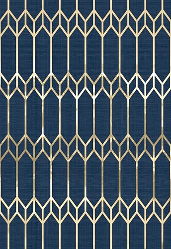Indigo Diamonds – Peel and Stick Wallpaper Sheet 11" x 16" in Art Deco Glam