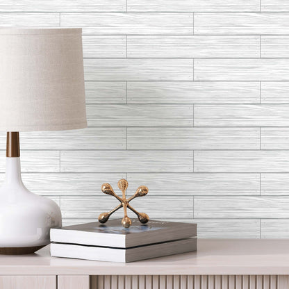 Eco-Friendly Peel and Stick Wallpaper Sheets 11” x 16” - Distressed Wood Grey