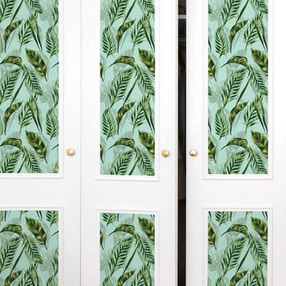 Eco-Friendly Peel and Stick Wallpaper Sheets 11” x 16” - Palm Leaf