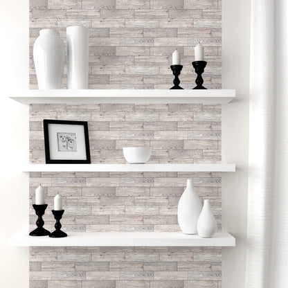 Eco-Friendly Peel and Stick Wallpaper Sheets 11” x 16” -Reclaimed Wood Planks