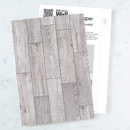 Eco-Friendly Peel and Stick Wallpaper Sheets 11” x 16” -Reclaimed Wood Planks