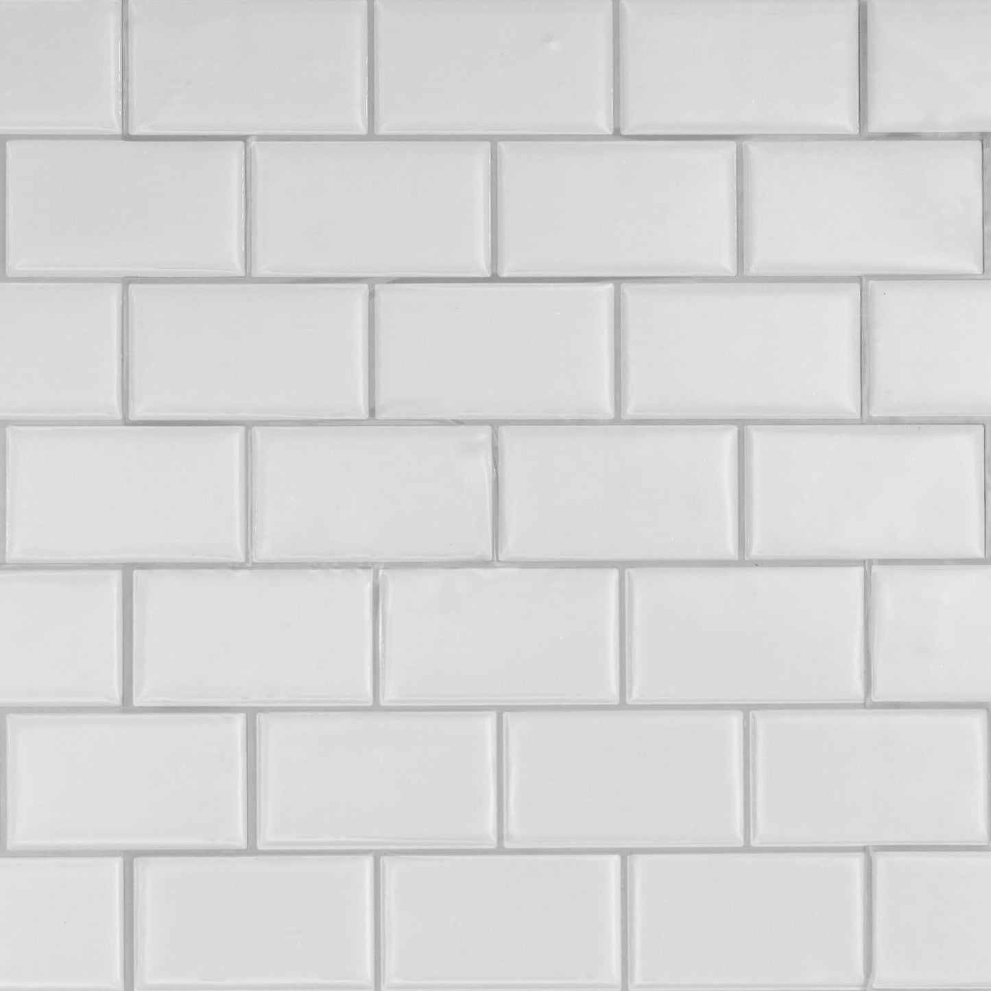 White Subway Backsplash – Peel and Stick Vinyl Tile 10x10" (4-Pack) in Sculpted Gloss Finish