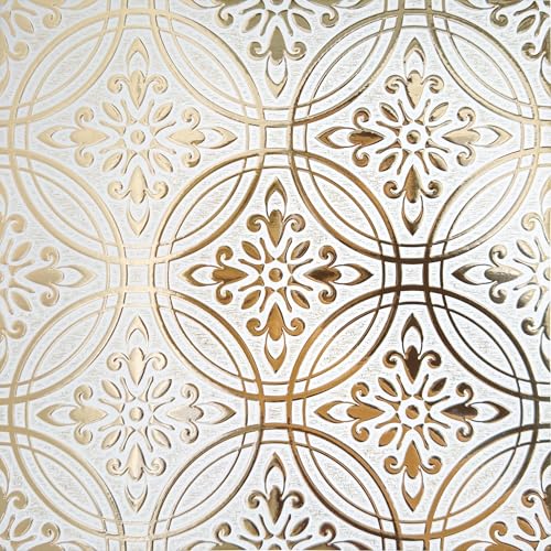 Gold Pastel Painted Design – 8x8"Peel and Stick Wallpaper Tile