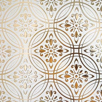 Gold Pastel Painted Design – 8x8"Peel and Stick Wallpaper Tile