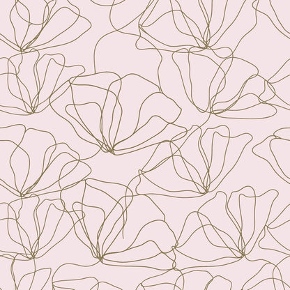 Drawn to Nature – Peel and Stick Wallpaper Panel 16 x 24" in Blush Floral