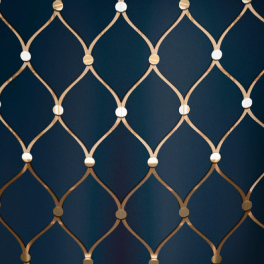 Impressive Geometry – Peel and Stick Craft Panel 10 x 15" in Navy & Gold Embossed Foil