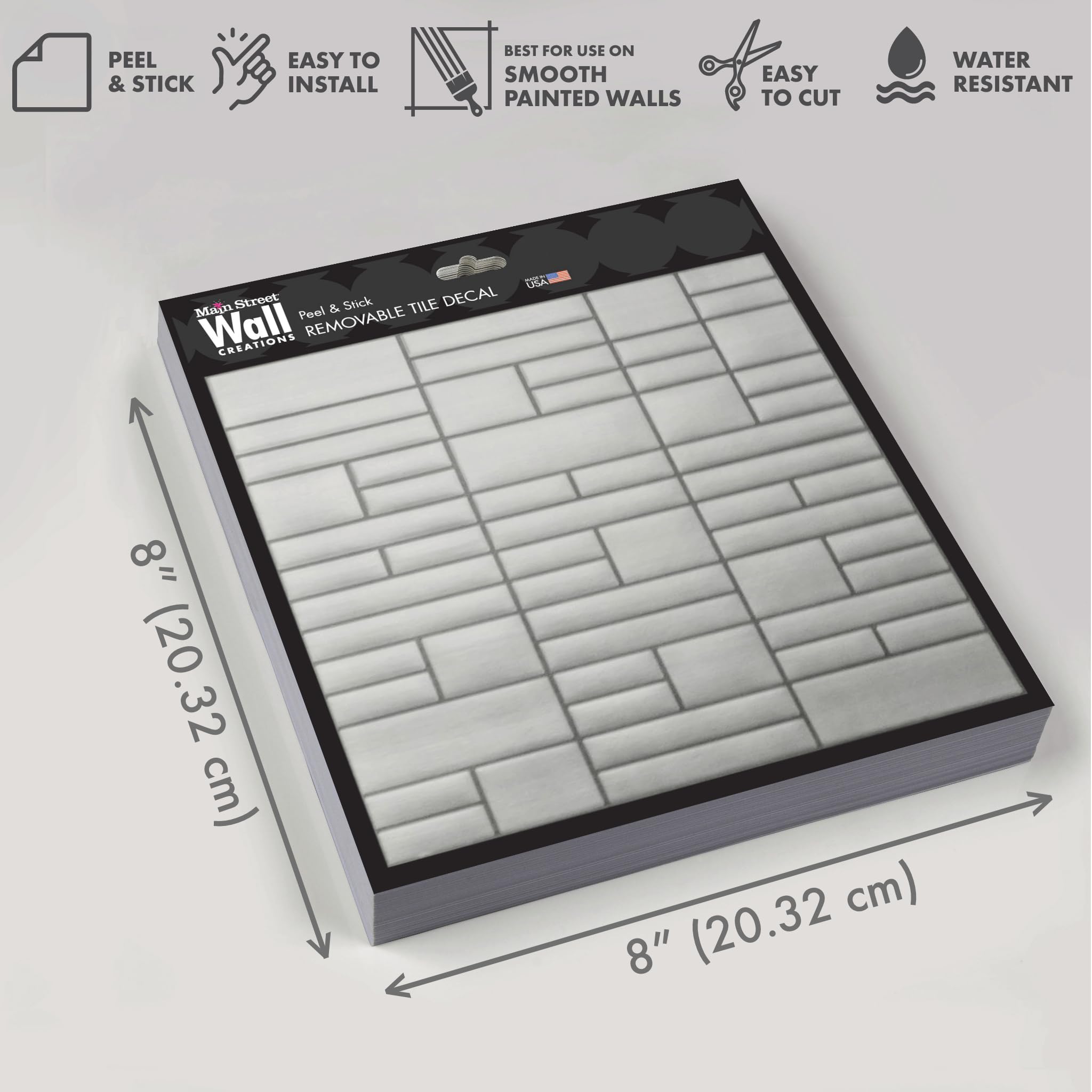 Brushed Silver Peel and Stick Wallpaper Tiles - 24 Pack