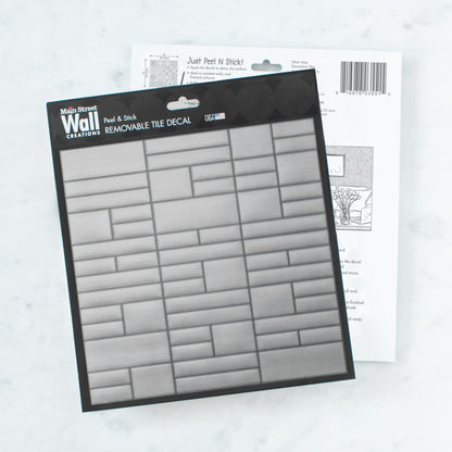 Brushed Silver – Peel and Stick Wallpaper Tiles 8" x 8" in Metallic Faux-Tin Finish