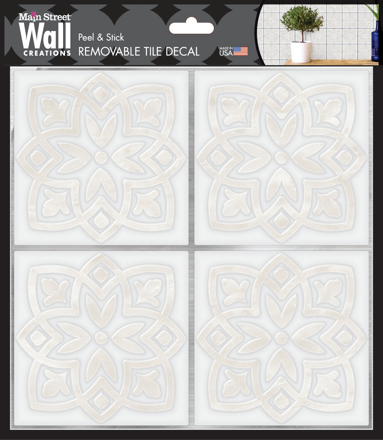 Glazed Florets Peel and Stick Wallpaper Tiles - 24 Pack