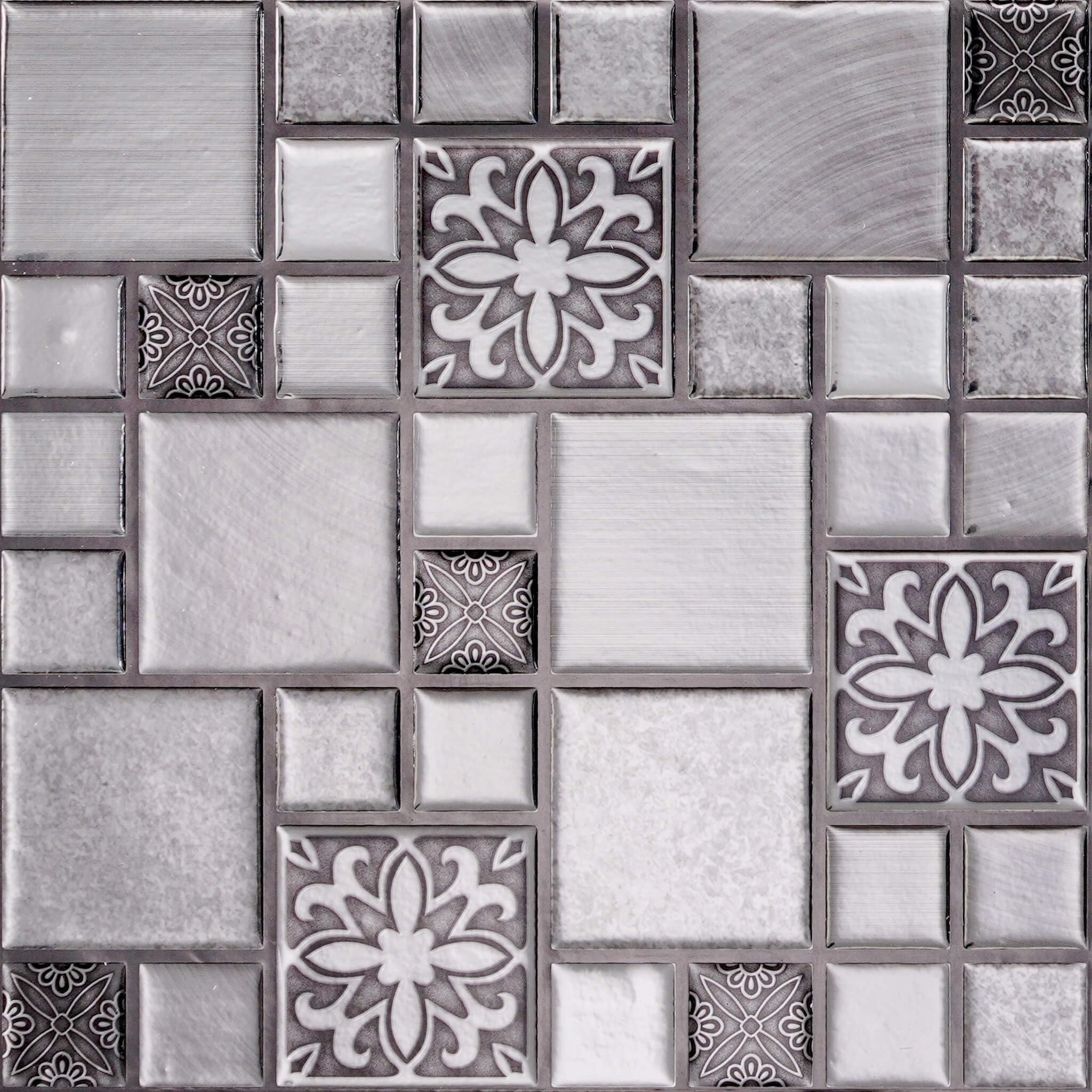 Silver Mosaic Peel and Stick Backsplash Tile - 4 Pack or 8 Pack