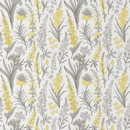 Yellow & Grey Botanical – Peel and Stick Wallpaper Roll 20.5" x 16 ft in Vintage Floral Modern