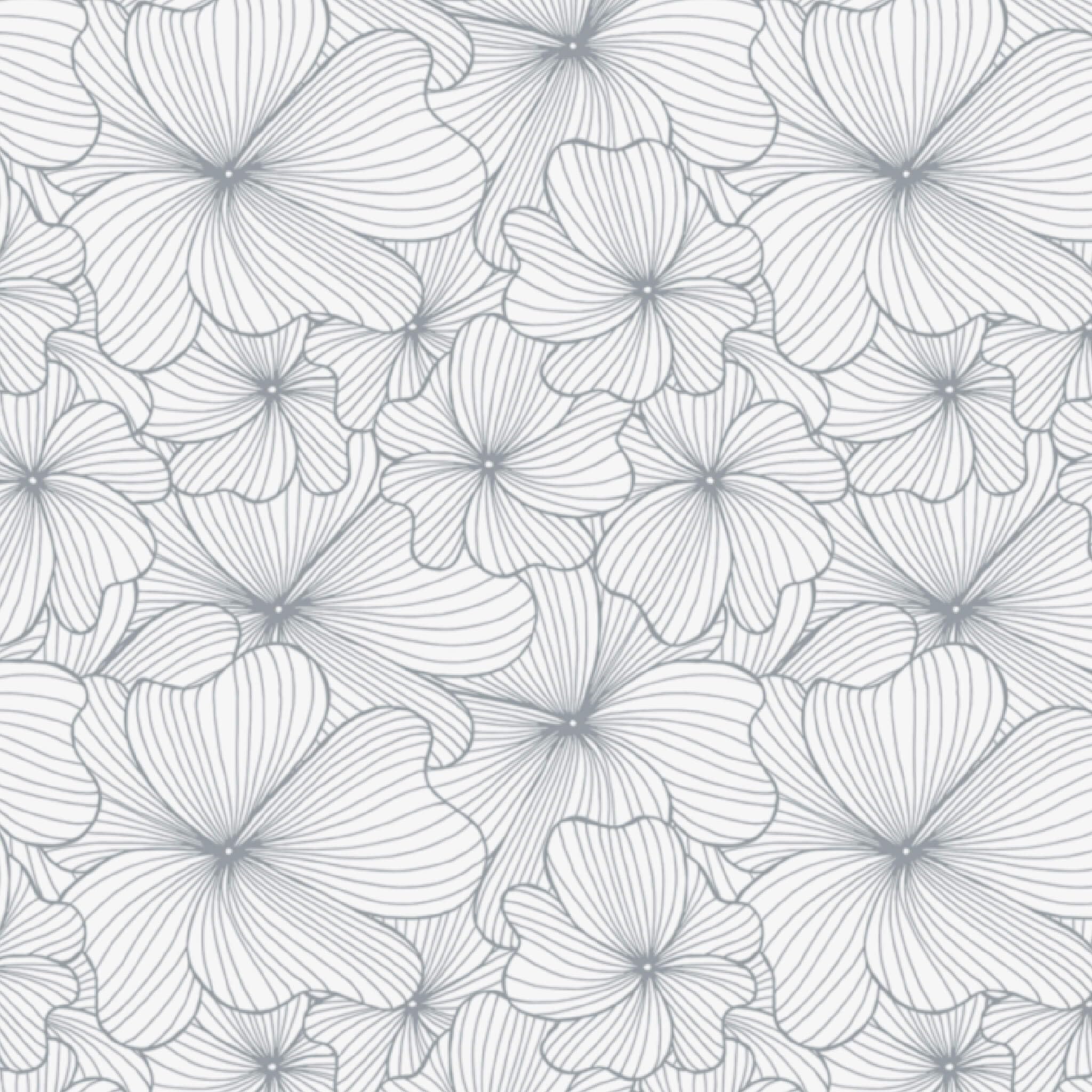 Silver Flowers Peel and Stick Wallpaper Roll
