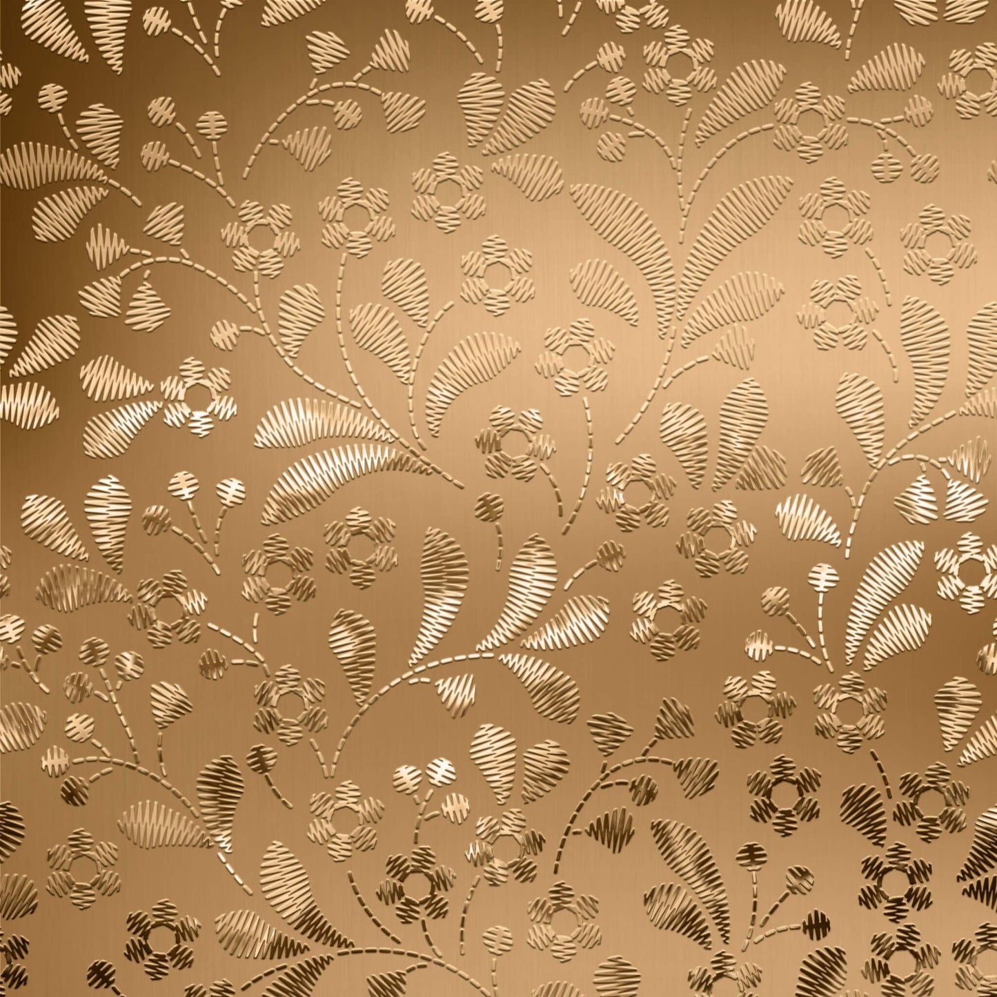 Natural Reflection – Peel and Stick Embossed Wallpaper Panels 17.25" x 10", Metallic Gold Floral