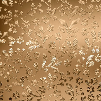 Natural Reflection – Peel and Stick Embossed Wallpaper Panels 17.25" x 10", Metallic Gold Floral