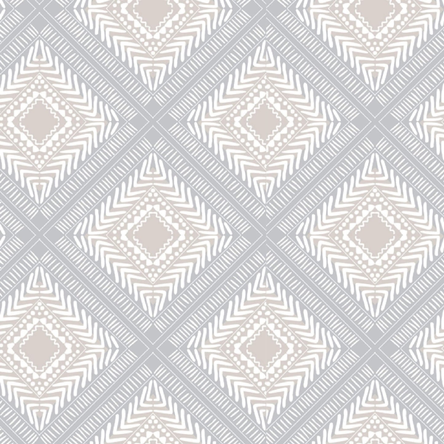 Tribal Squares – Peel and Stick Wallpaper Roll 20.5" x 16 ft in Blue and Tan Diamond Pattern