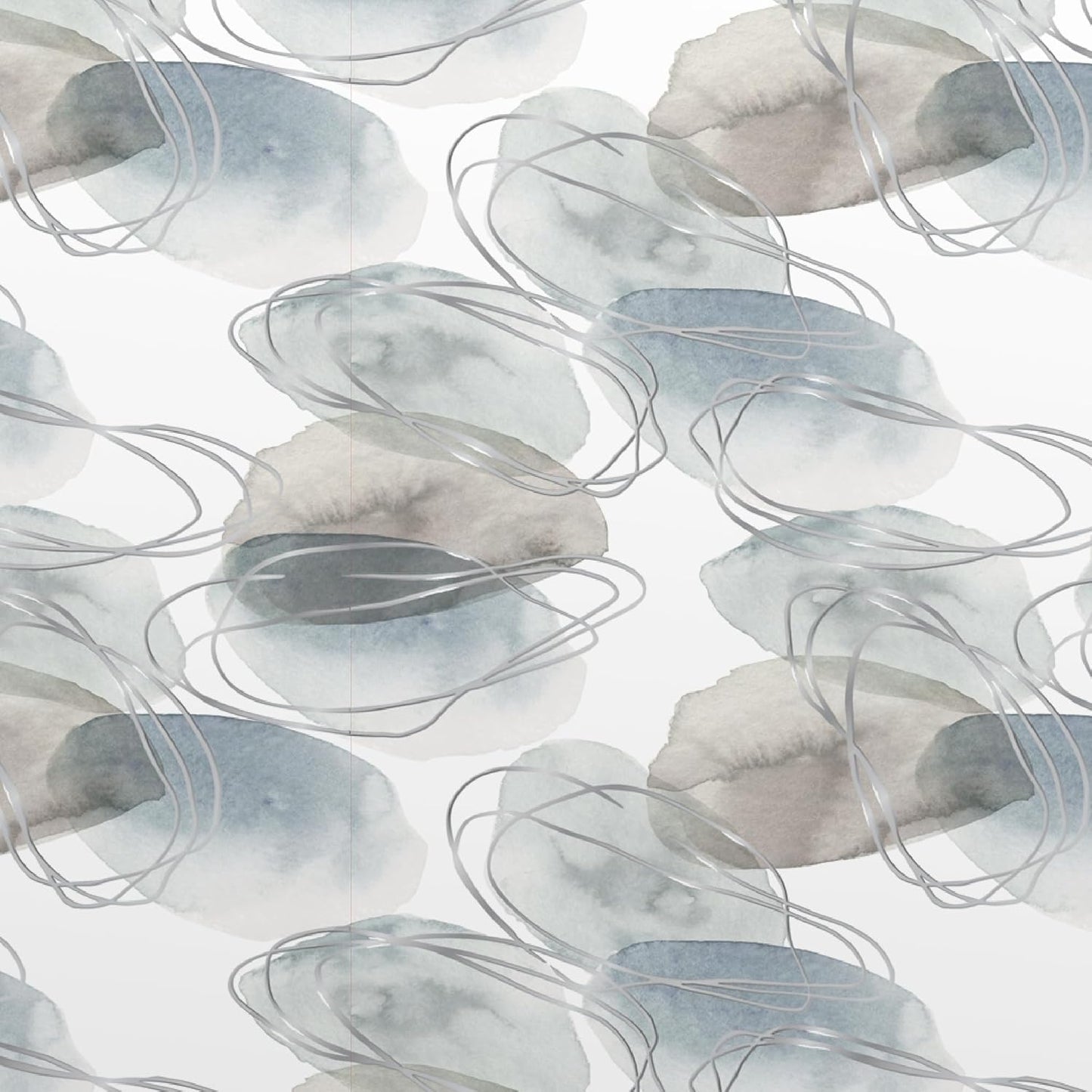 Winner’s Circle – Peel and Stick Wallpaper Panel 16 x 24"in Blue, Brown & Silver Accents