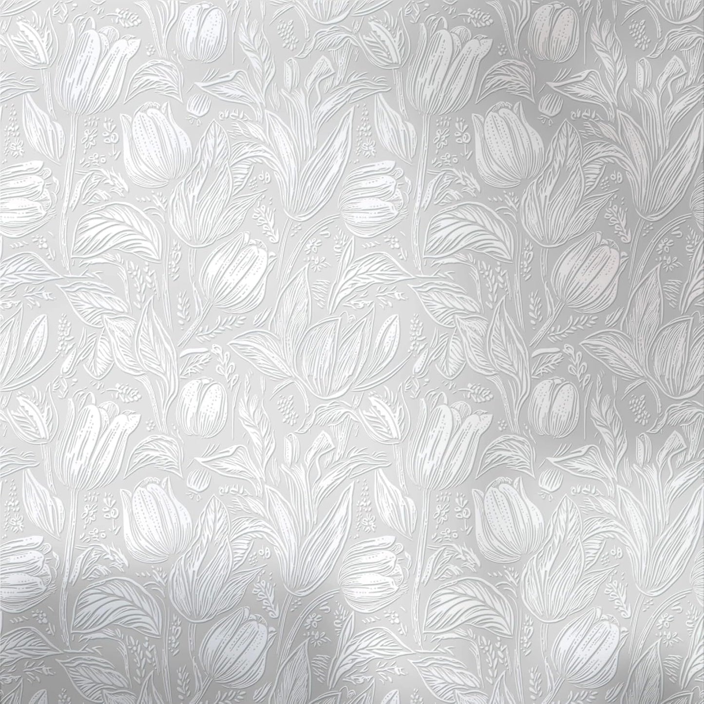 Flourish – Peel and Stick Craft Panel 10 x 15" in Metallic Silver Embossed Floral Foil