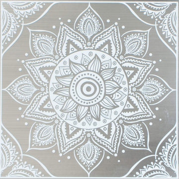 White Mandala Peel and Stick Wallpaper Tiles - 24 Pack