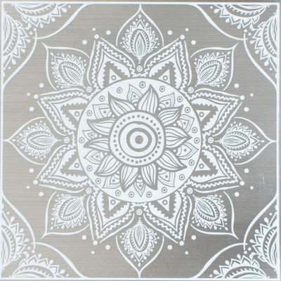 White Mandala Peel and Stick Wallpaper Tiles - 24 Pack