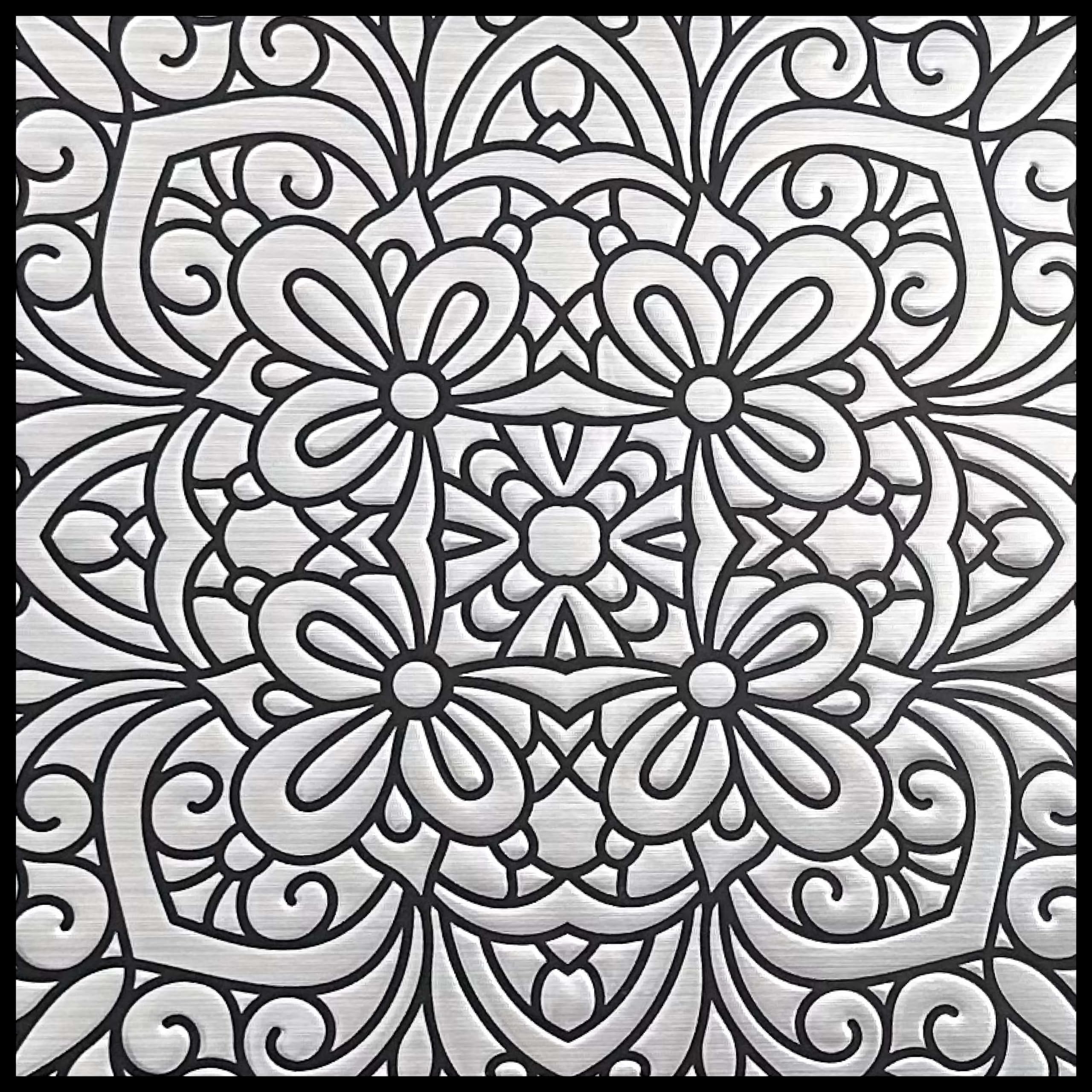 Silver Inked Garden Peel and Stick Wallpaper Tiles - 24 Pack