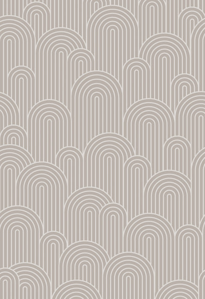 Embrace Your Curves – Peel and Stick Wallpaper Panel 16 x 24" in Taupe Arch Pattern