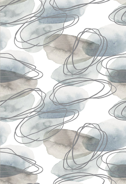 Winner’s Circle – Peel and Stick Wallpaper Panel 16 x 24"in Blue, Brown & Silver Accents