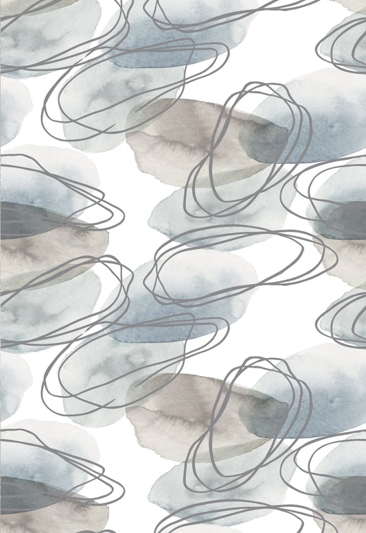 Winner’s Circle – Peel and Stick Wallpaper Panel 16 x 24"in Blue, Brown & Silver Accents