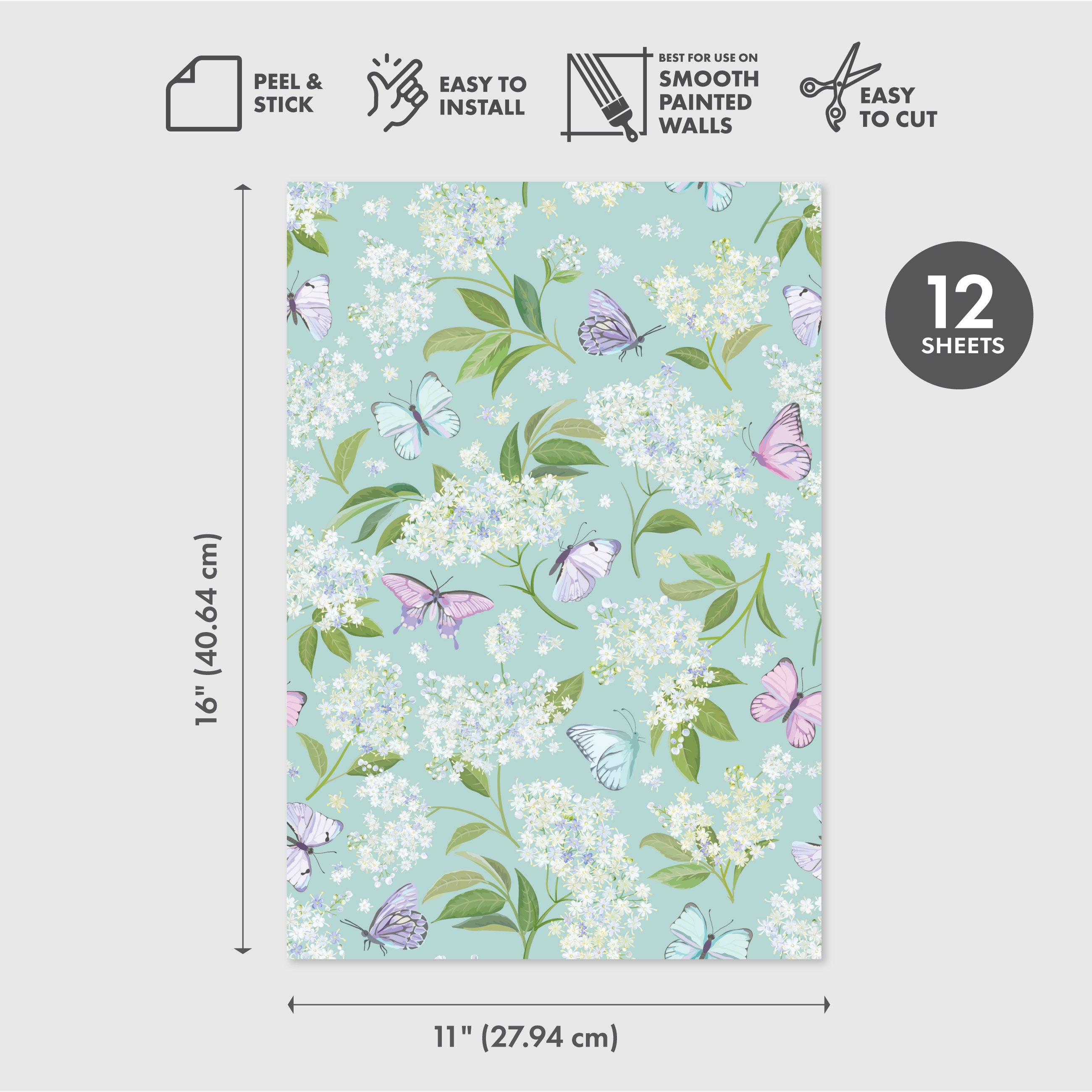 Awww Struck Peel & Stick Wallpaper Sheets – 12 Pack