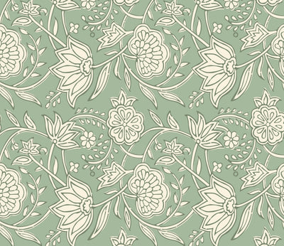Block Print Floral Peel & Stick Wallpaper Sheets – 12 Pack
