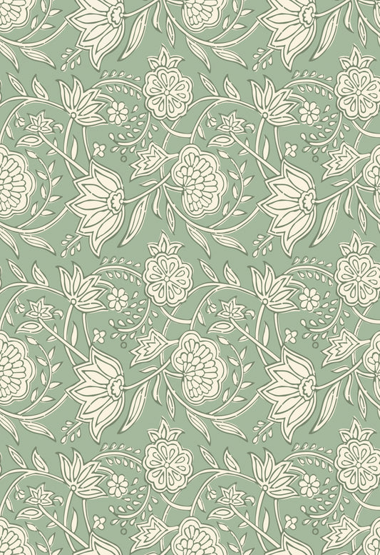Peel and Stick Wallpaper Sheets – Block Print Floral Design