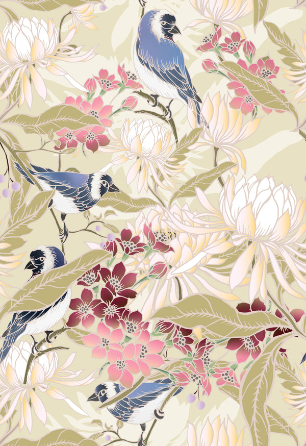 Blossoms and Besties Peel & Stick Wallpaper Sheets – 12 Pack