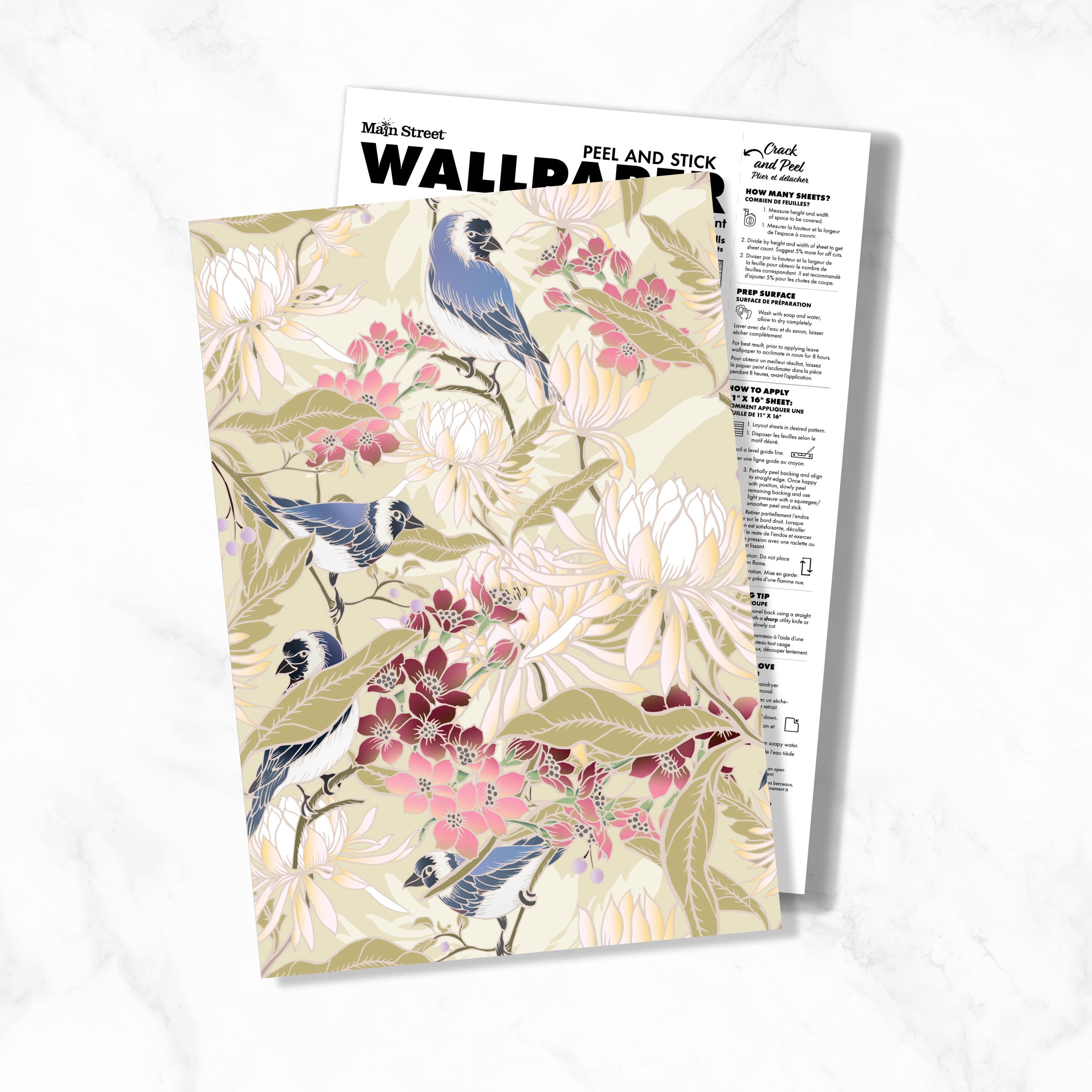 Blossoms and Besties Peel & Stick Wallpaper Sheets – 12 Pack