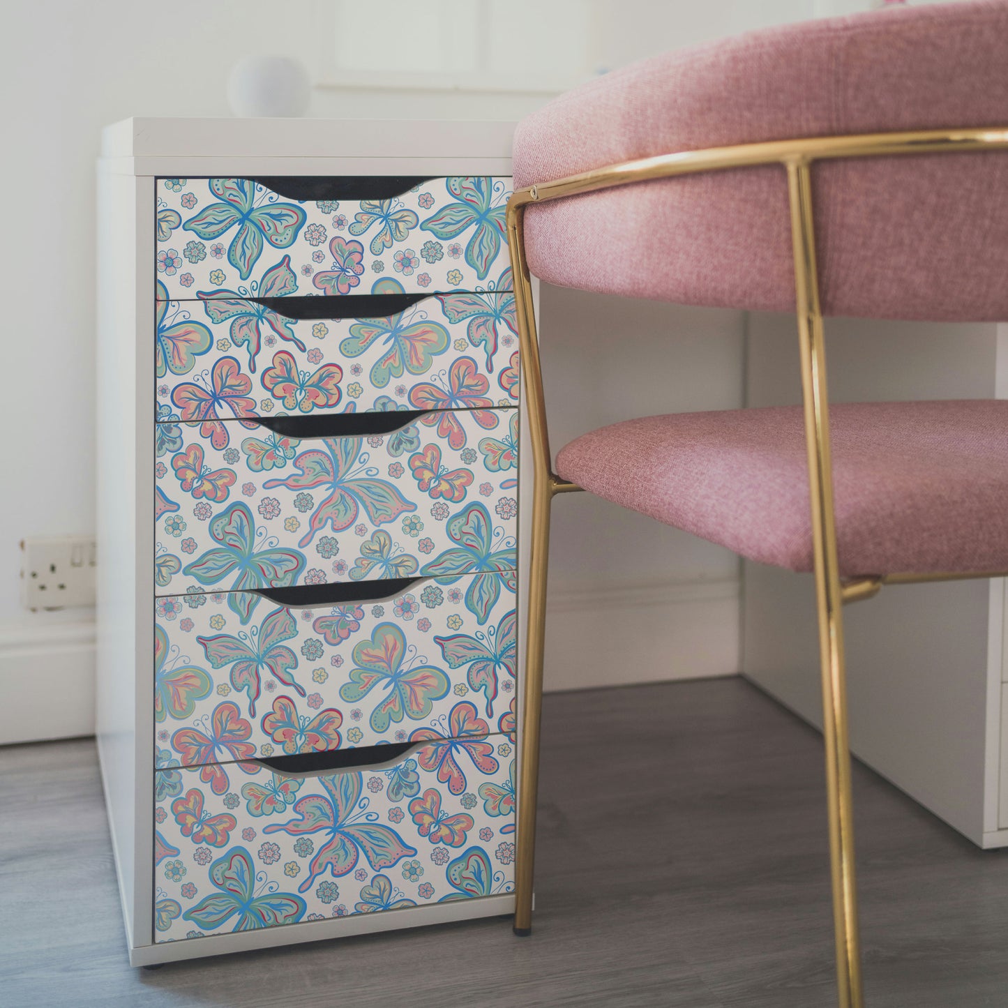 Peel and Stick Wallpaper Sheets – Bohemian Butterflies Design