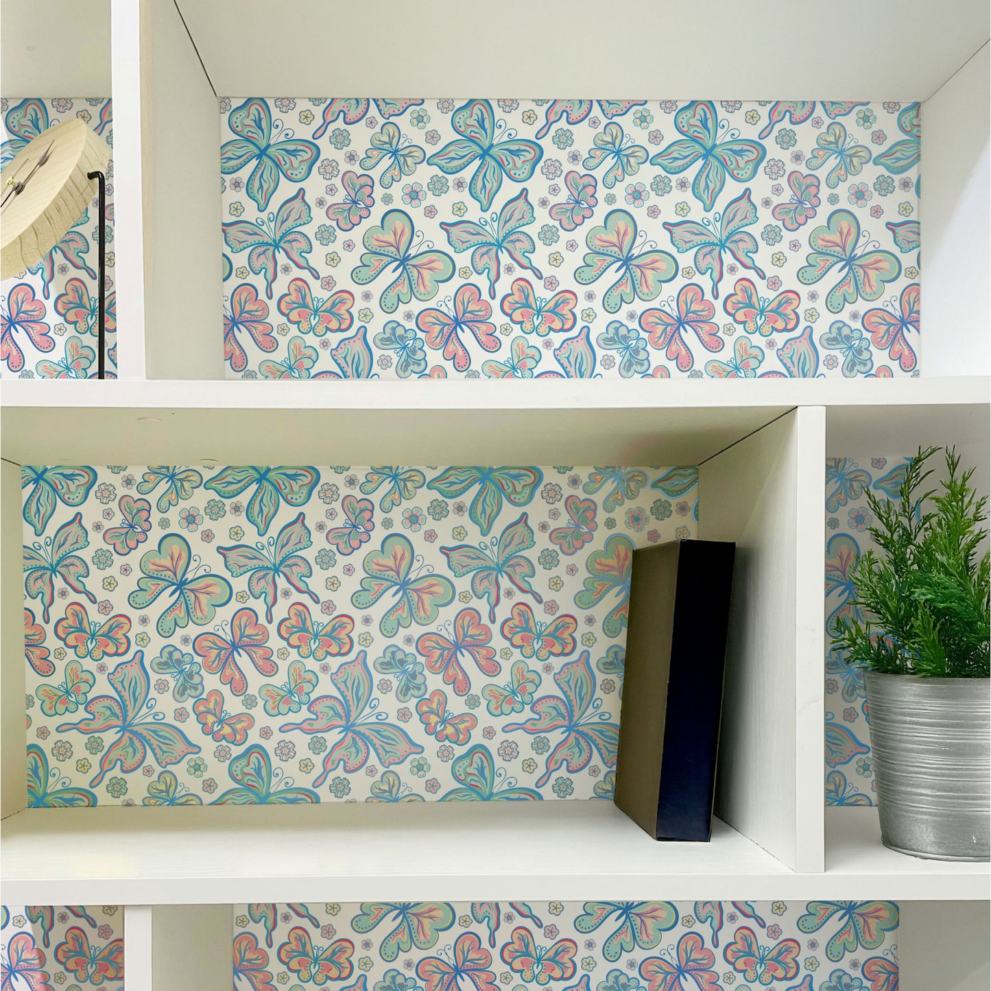 Peel and Stick Wallpaper Sheets – Bohemian Butterflies Design