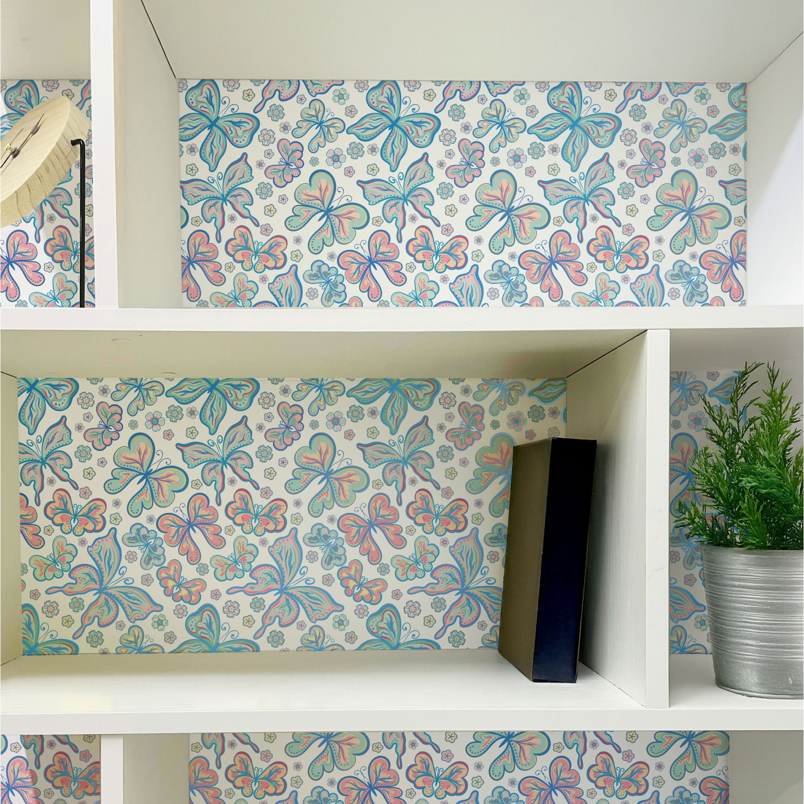 Bohemian Butterflies Peel & Stick Wallpaper Sheets – 12 Pack