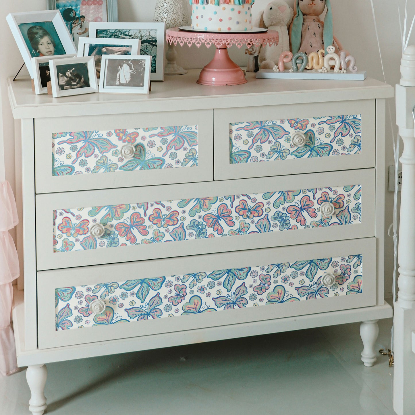 Peel and Stick Wallpaper Sheets – Bohemian Butterflies Design