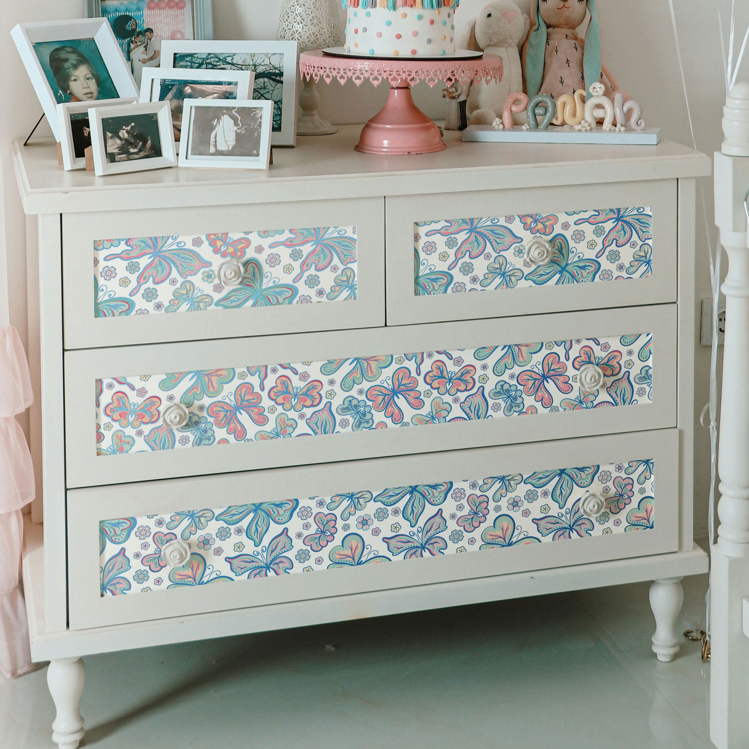 Bohemian Butterflies Peel & Stick Wallpaper Sheets – 12 Pack