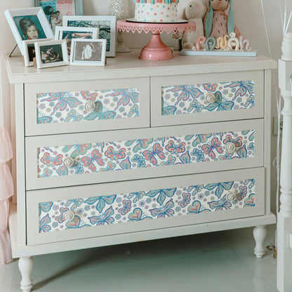 Peel and Stick Wallpaper Sheets – Bohemian Butterflies Design