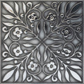 Brushed Nickel and Silver Leaves Peel and Stick Wallpaper Tiles - 24 Pack