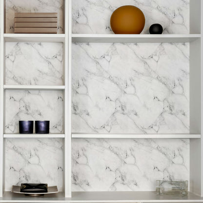 Peel and Stick Wallpaper Sheets – Carrara Marble Design