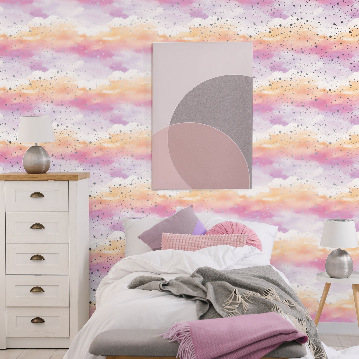Peel and Stick Wallpaper Sheets – Cloud Design
