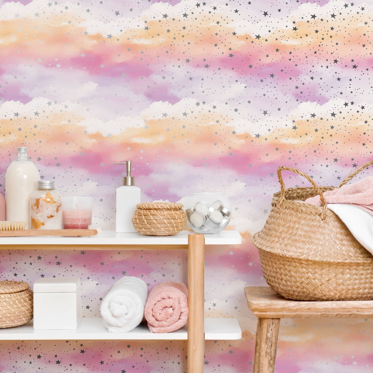 Peel and Stick Wallpaper Sheets – Cloud Design
