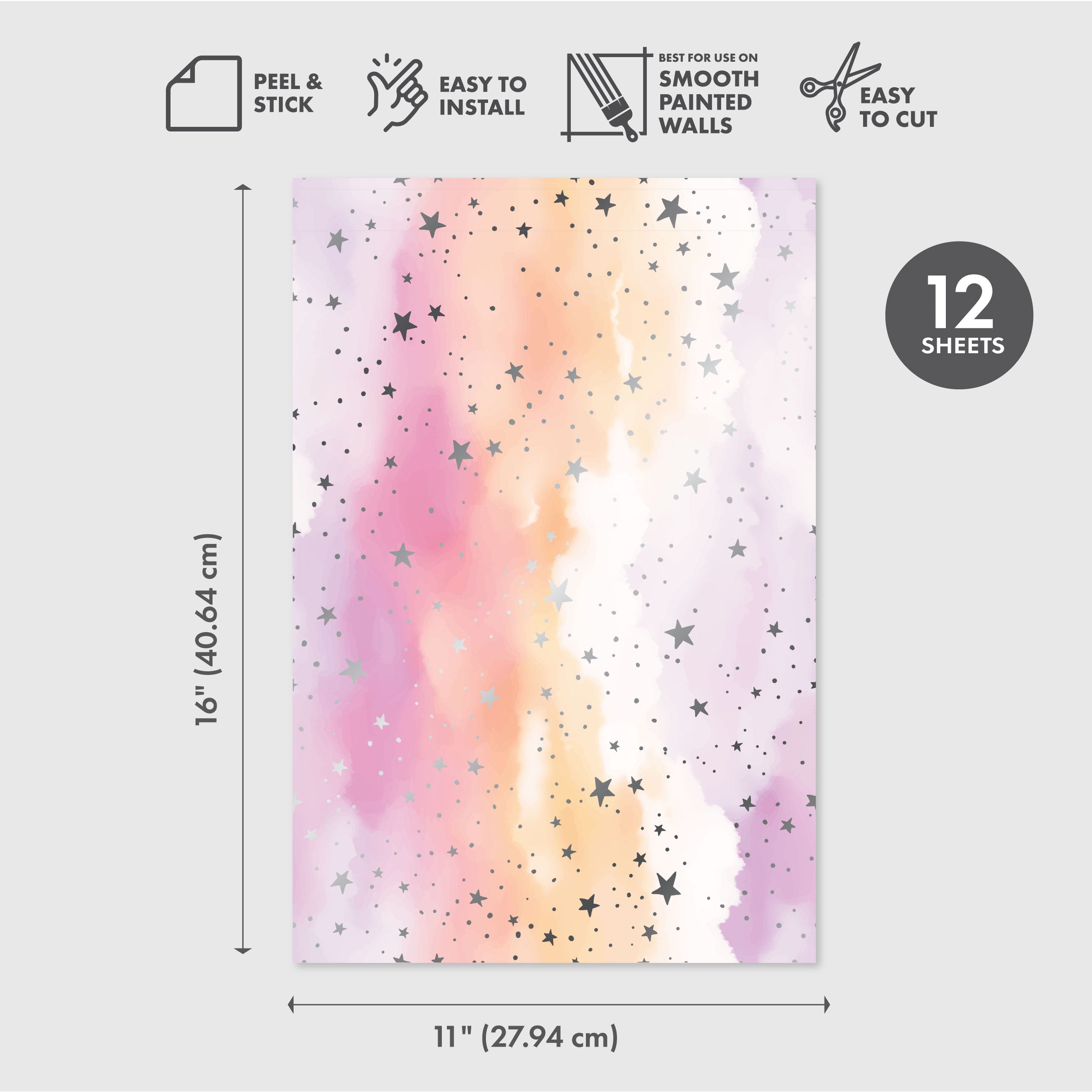 Cloud Peel & Stick Wallpaper Sheets – 12 Pack