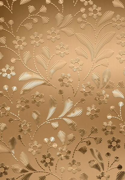 Natural Reflection – Peel and Stick Embossed Wallpaper Panels 17.25" x 10", Metallic Gold Floral