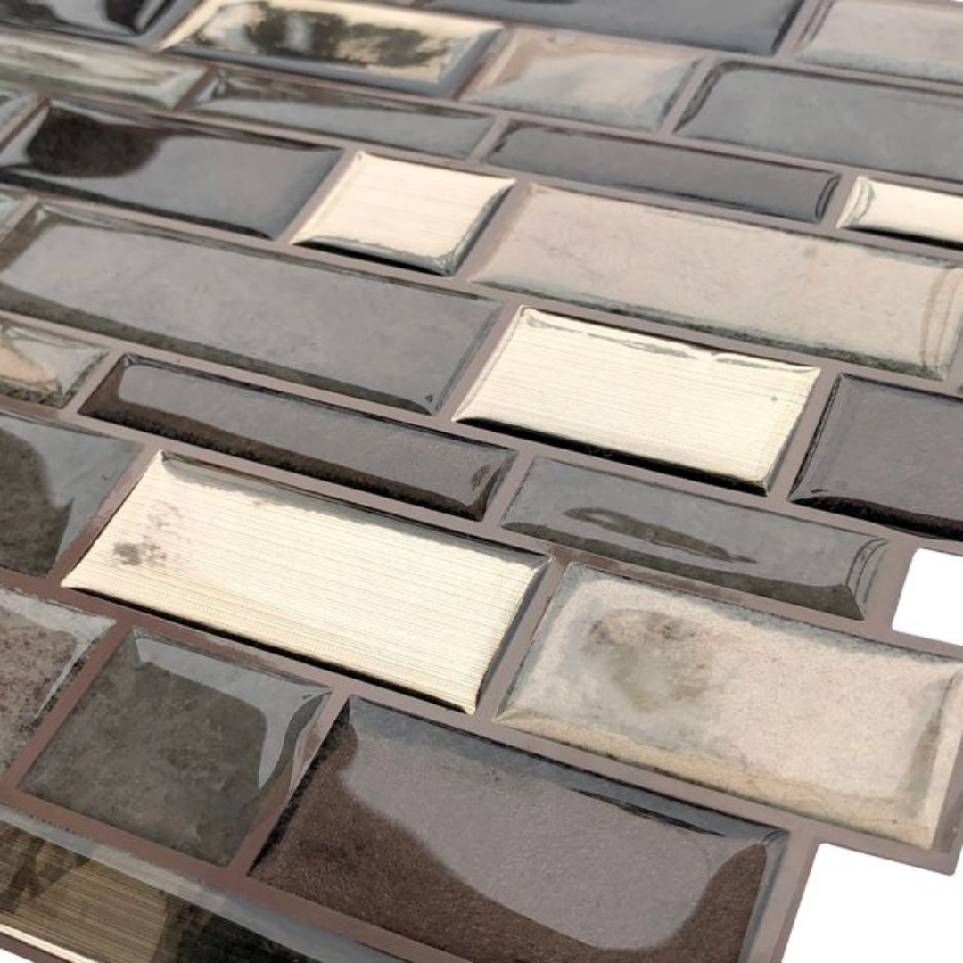 Earth Grey Mosaic Peel and Stick Backsplash Tile - 4 Pack or 8 Pack