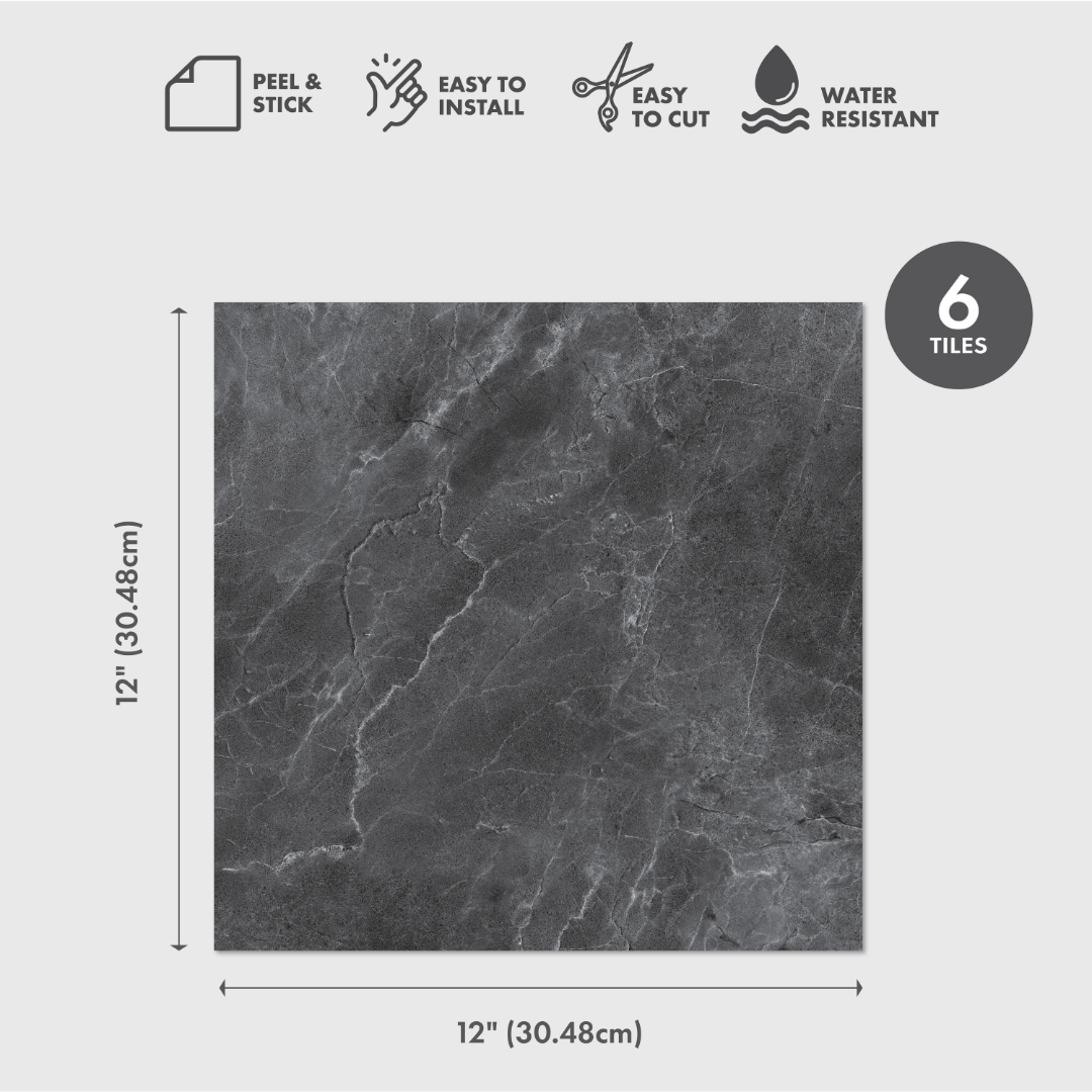 Slate Peel and Stick Floor Tiles - 6 Pack