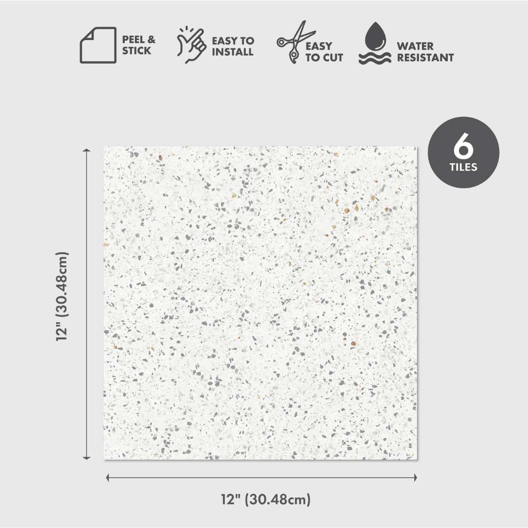 Terrazzo Peel and Stick Floor Tiles - 6 Pack