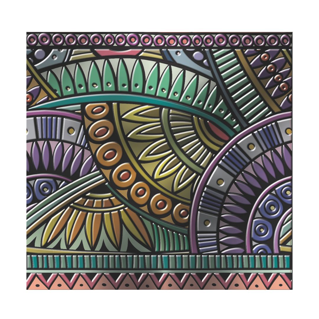 Tribal Flowers Peel and Stick Wallpaper Tiles - 24 Pack
