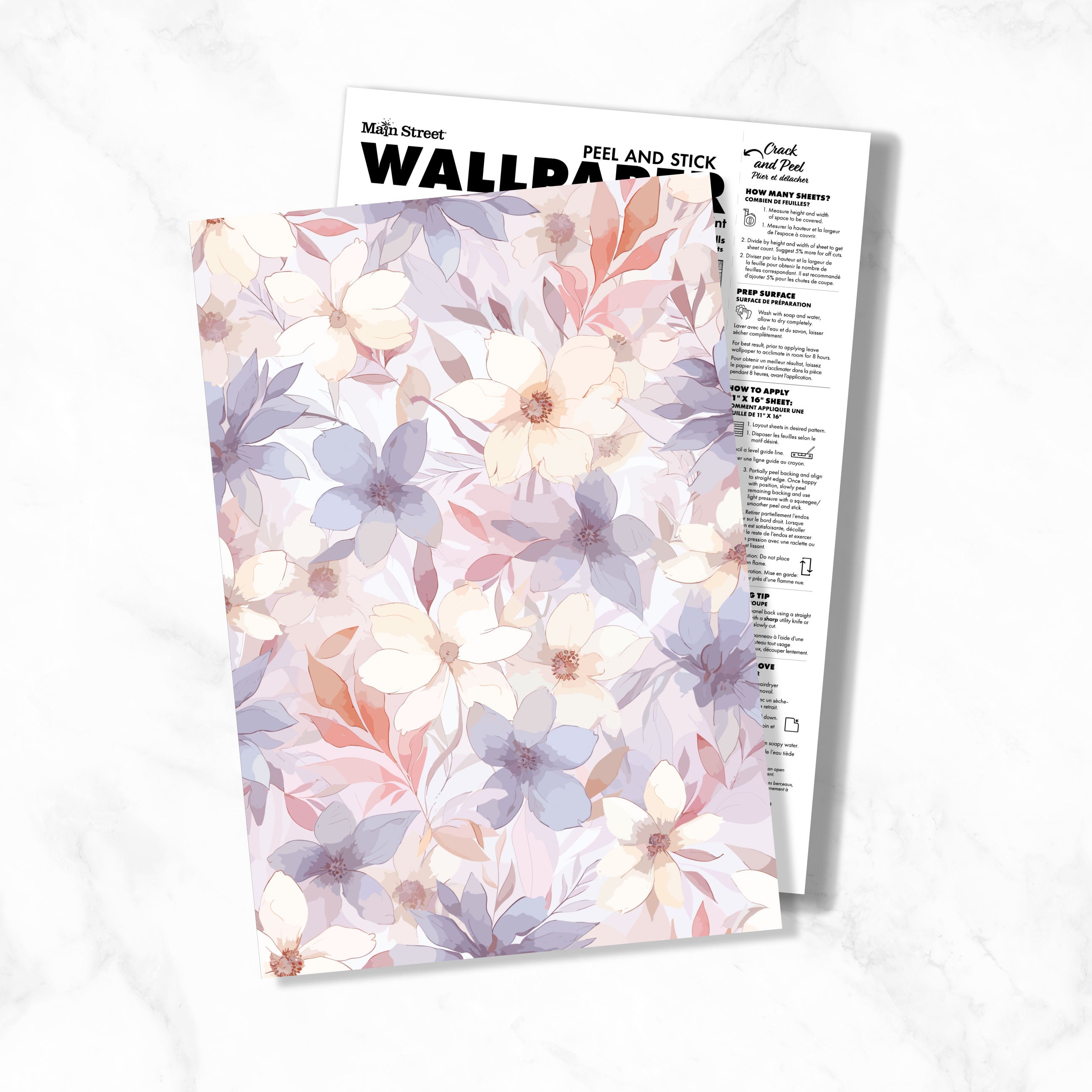 Floral Bliss Peel & Stick Wallpaper Sheets – 12 Pack